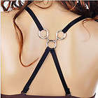 Bra ring shoulder halter strap in black - three rings -and polishing cloth