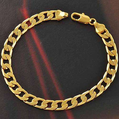 9K MENS GOLD FILLED CHAIN BRACELET