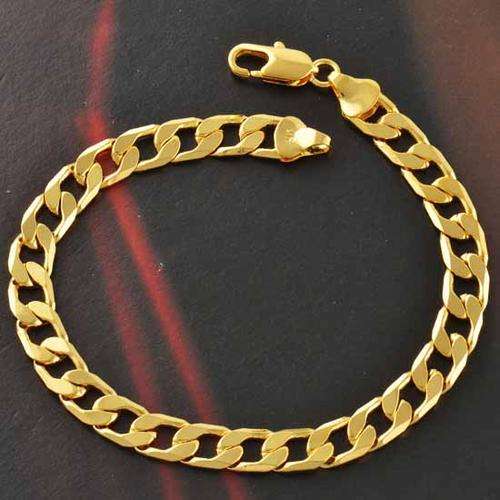 MEN'S GOLD FILLED CHAIN BRACELET LOBSTER CLASP