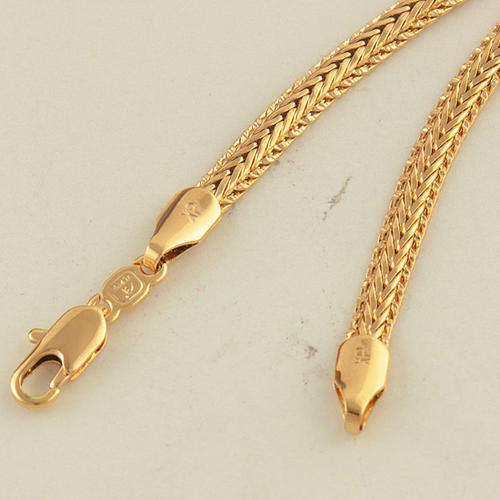 9k gold filled men's snake chain necklace with lobster clasp
