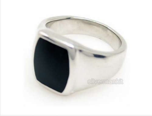 stainless steel men's signet ring