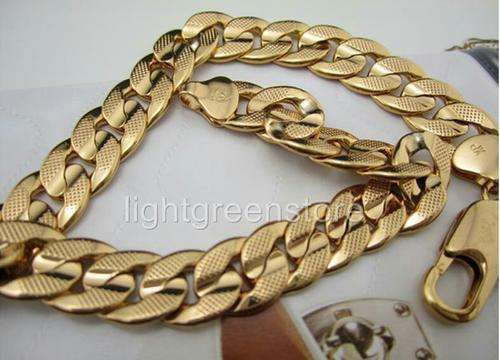 24k embossed gold filled necklaces and bracelet set