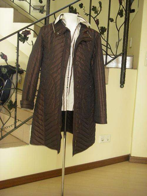 ADAGIO brown winter coat / jacket with a front zip and studs
