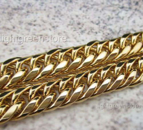 mens womens gold filled curb chain thick chunky necklace 