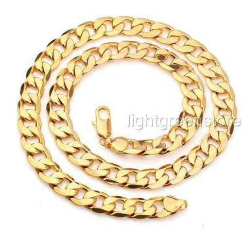 heavy men's chunky gold filled 18ct chain necklace