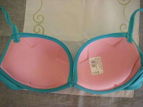 pink turquoise green 38B wonderbra push up bra ladies women's 