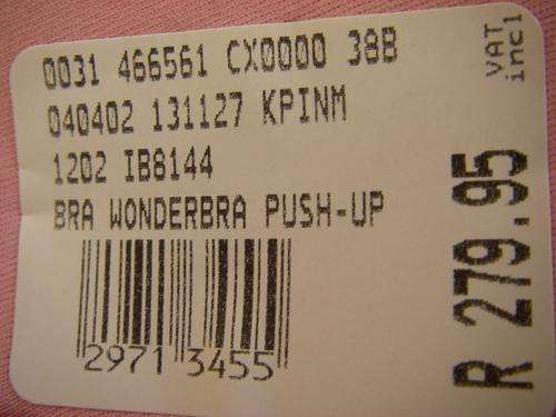 sale reduced price wonderbra push up bra size 38B