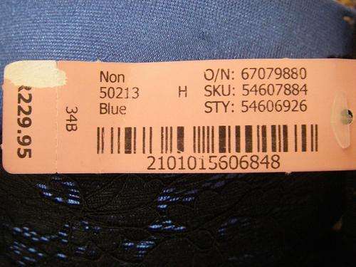 temptations woolworths half price sale 34 B lingerie blue and black