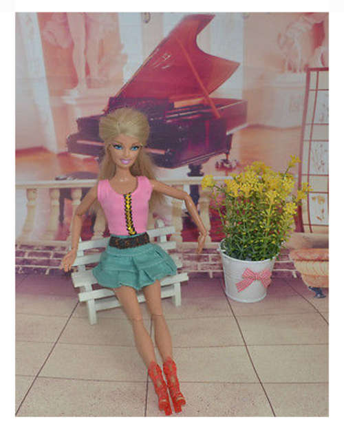 Barbie, Steffi Love and similiar dolls clothes summer spring skirt and top