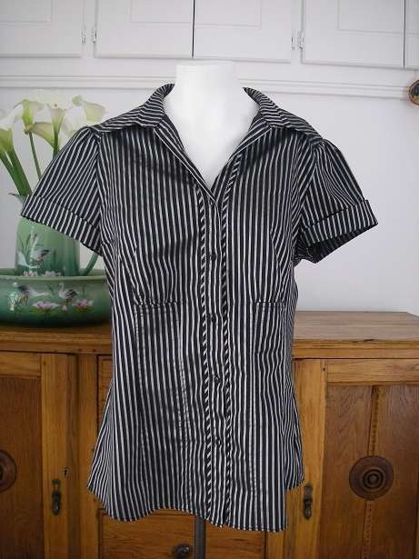 Black and silver striped tailored Oasis shirt from Foschini (size 14)
