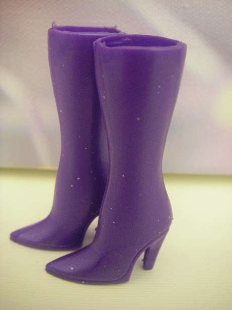 Barbie doll purple boots, shoes