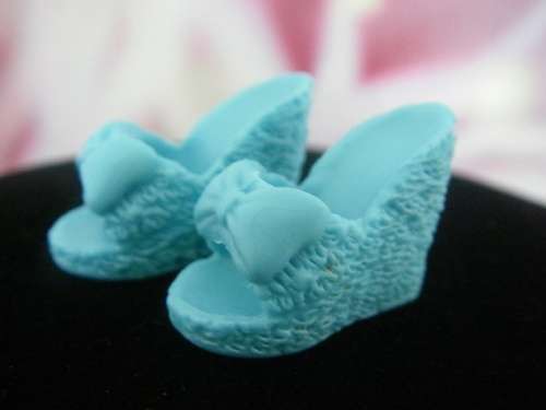 Cute Barbie doll blue slip on shoes