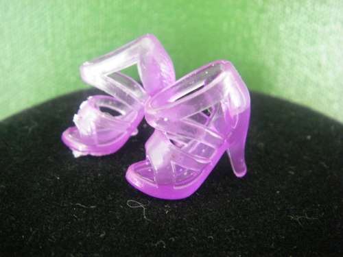 Transparent purple Barbie doll strappy shoes