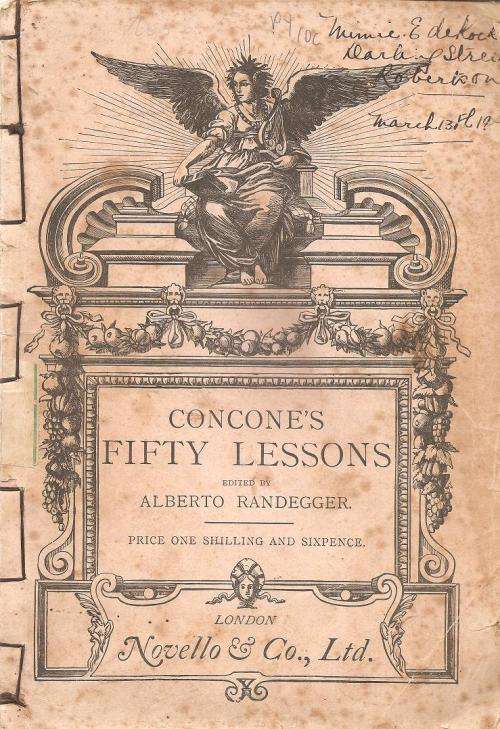 Concone`s Fifty Lessons Edited By: Alberto Randegger