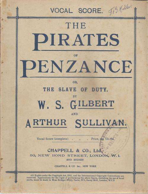Vocal Score  - The Pirates of Penzance By: W. S. Gilbert & Arthur Sullivan
