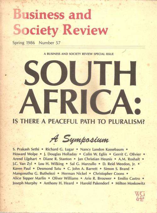 Business and Society Review 1986 Number 57, South Africa: