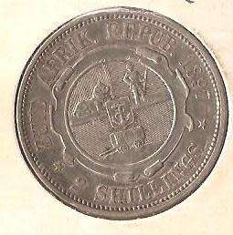 ZAR 2 Shillings 1897 Silver Coin (possible trench Art to Krugers bust)