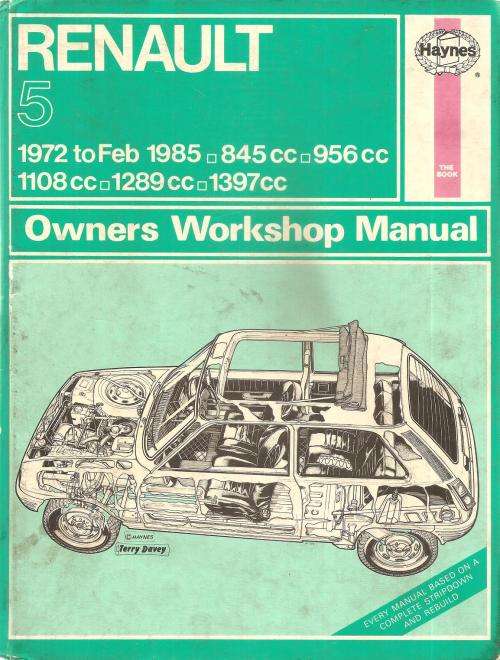 Renault 5 Owners Workshop Manual By: Peter G. Strasman