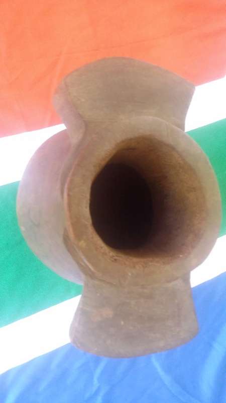 Zulu Milk Pail, hand carved wood possibly pre 1950`s