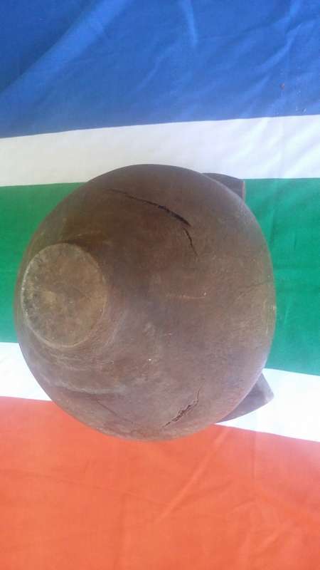 Zulu Milk Pail, hand carved wood possibly pre 1950`s