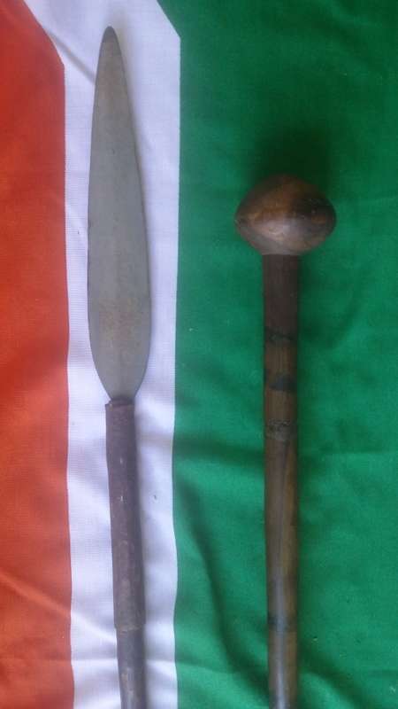 Zulu Shield, Knobkerrie & Zulu Spear, handmade