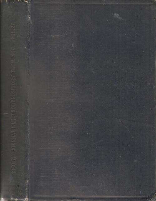 Electrodepositors Technical Society Volume XXVII 1950-51 By: The Instiute of Metal Finishing