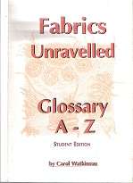 Fabrics Unravelled - Glossary A-Z - By Carol Watkinson