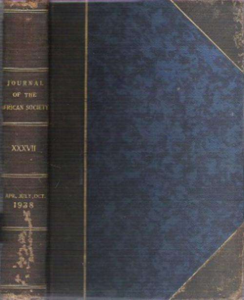 Journal Of The Royal African Society - Volume XXXVII
