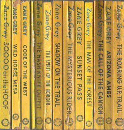 12 Zane Grey Western Soft Covers Issued by Hodder Stoughton in the 1950`s **see pics for titles**