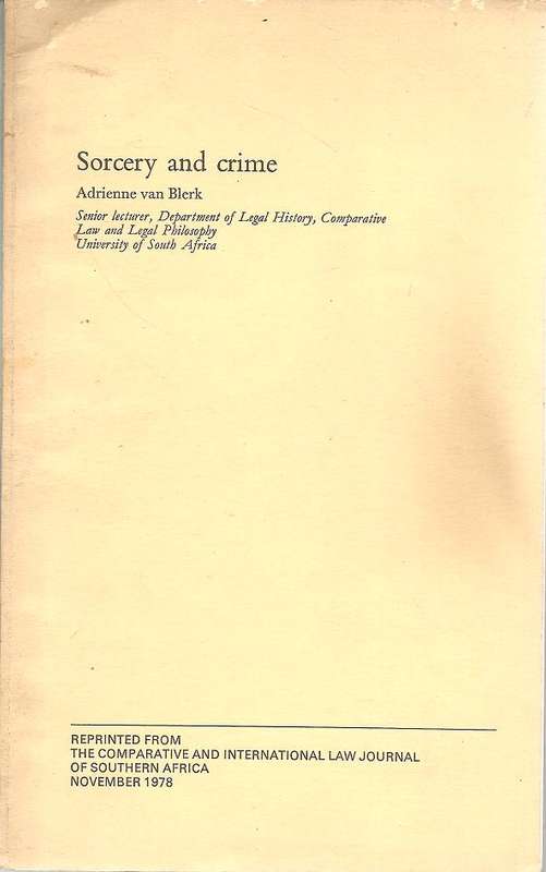 Sorcery and Crime  By: Adrienne van Blerk