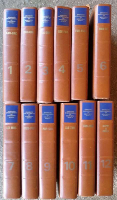 Standard Encyclopedia of Southern Africa, 12 volume set complete