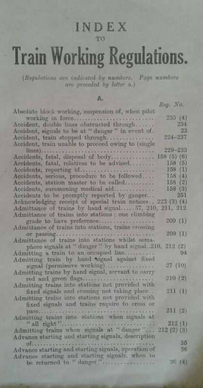 South African Railways and Harbours Train Working Regulations published 1929