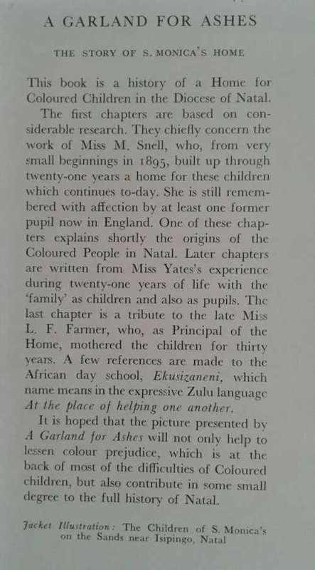 A Garland For Ashes The Story of St Monica`s Home by Ruby Yates