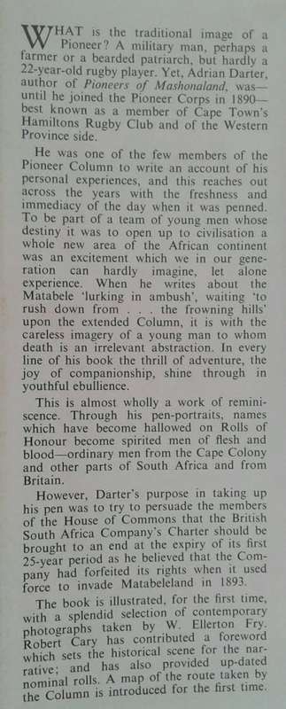 The Pioneers of Mashonaland by Adrian Darter