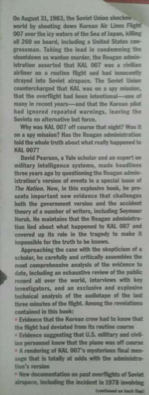 KAL 007 Cover Up Why The True Story Has Never Been Told by David Pearson