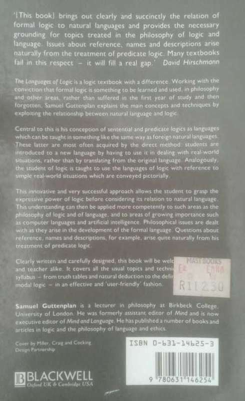 The Language of Logic by Samuel Guttenplan