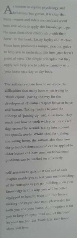 Think Like Your Horse by Michael Peace and Lesley Bayley