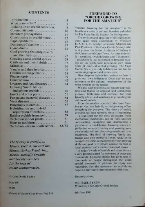 Growing Orchids For Amateurs by Schelpe