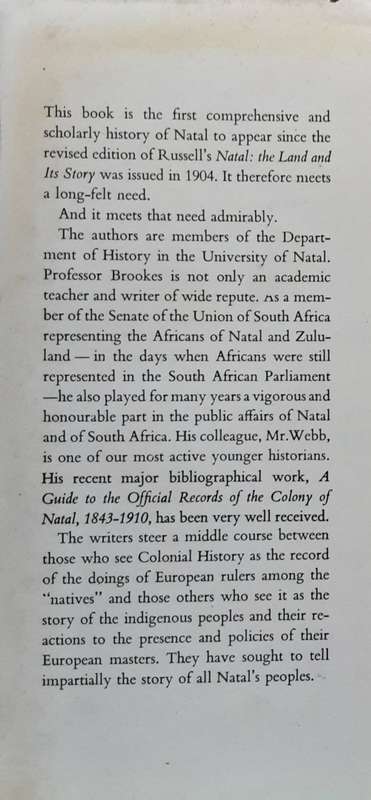 A History of Natal by Edgar H Brookes & Colin Webb