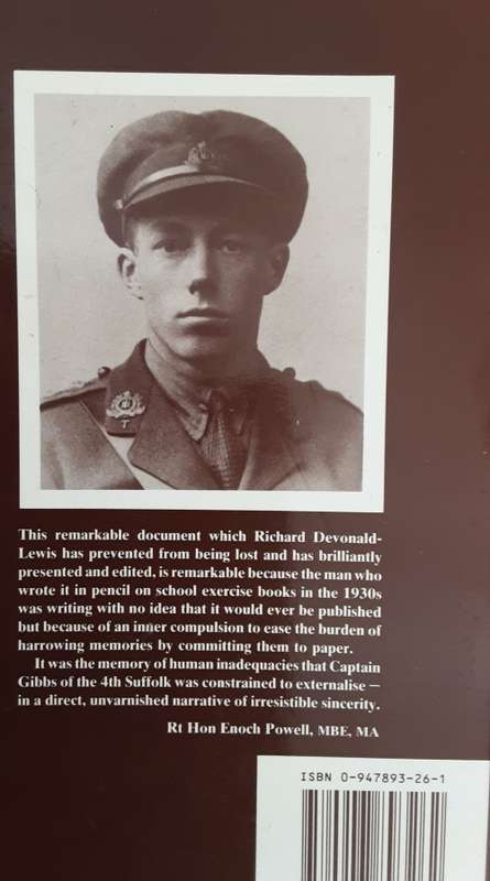 From The Somme To The Armistice The Memoirs of Captain Stormont Gibbs edited by Devonald Lewis