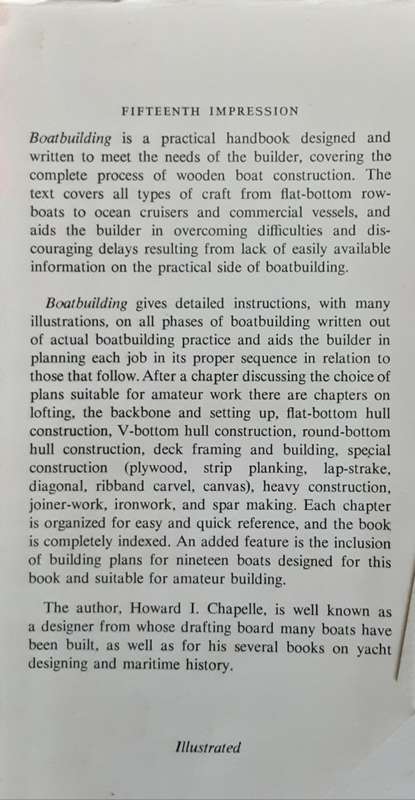 Boatbuilding A Complete Handbook of Wooden Boat Construction by Howard Chapelle