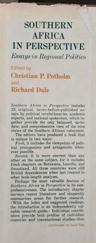 Southern Africa in Perspective Essays in Regional Politics edited by Christian Potholm
