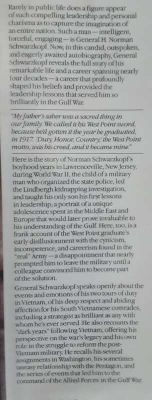 General H Norman Schwarzkopf The AutoBiography It Doesn`t Take A Hero