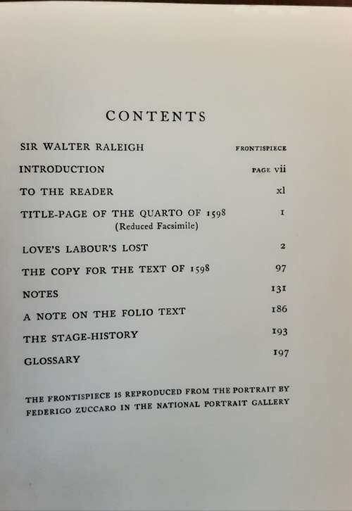 Love`s Labour`s Lost by Shakespeare edited by Sir A Quiller-Couch  in 1923