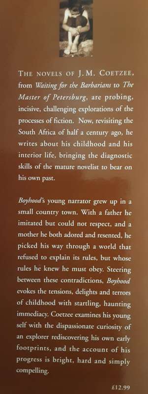 Boyhood scenes from a provincial life by J M Coetzee