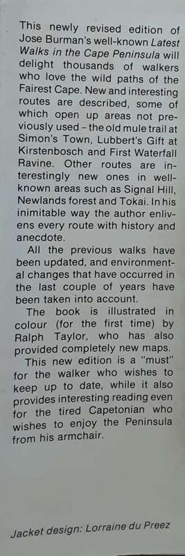 Latest Walks in the Cape Peninsula revised edition by Jose Burman