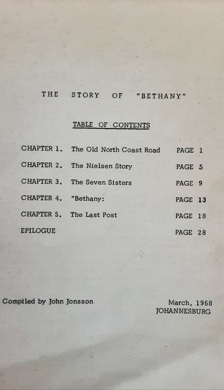 The Story of ` Bethany` compiled by John Jonsson in 1968 **SCARCE PRIVATELY PUBLISHED**