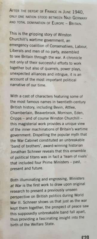 Ministers At War, Winston Churchill and his War Cabinet by Jonathan Schneer