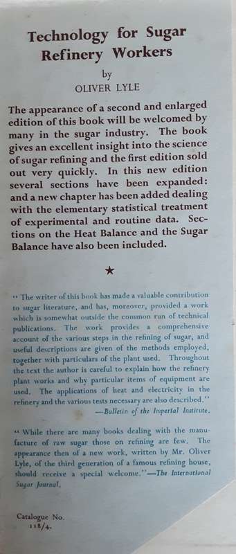 Technology for Sugar Refinery Workers by Oliver Lyle