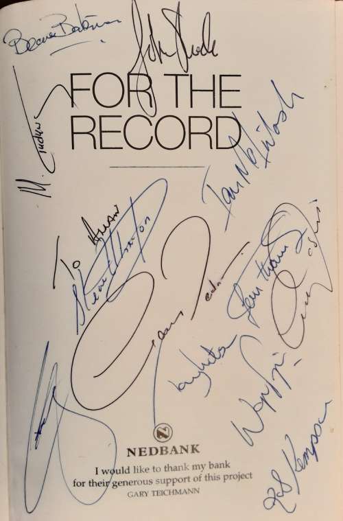 For The Record by Gary Teichmann SIGNED by Gary & 11 other Sharks